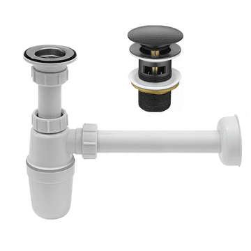 shumee PVC sifon + črni ZP čep