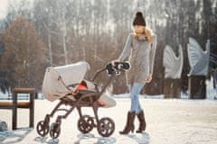 shumee Črne krznene rokavice za voziček, sani, izolirane za zimo