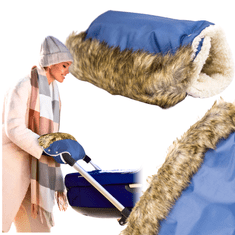 shumee Grelne rokavice, muf za voziček, sani, odporne proti vetru, tople, temno modre