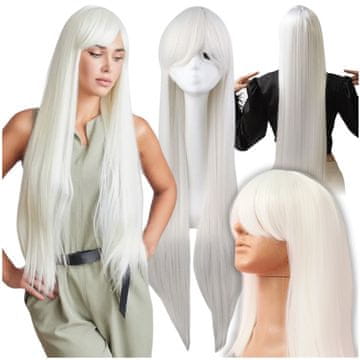 shumee Dolga bela lasulja 100 cm cosplay anime manga lasje ravne frufru kapa