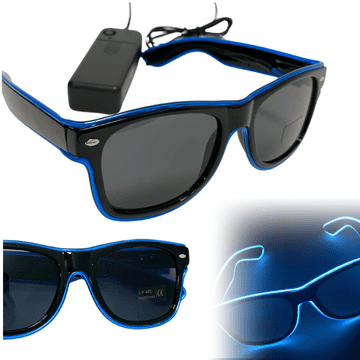 shumee Svetleča očala LED pripomoček zabava smešni modri okvirji dan svetega Andreja