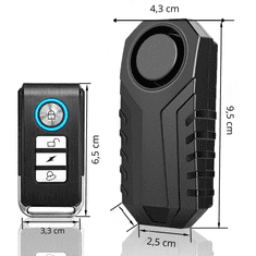 shumee Glasen protivlomni alarm za kolo z daljinskim upravljalnikom