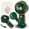 Mini žepni ventilator iz rožnatega zlata z USB polnilno baterijo in stojalom
