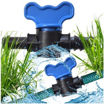 shumee Ventil za kapljično cev, priključek, zaporni ventil, 2x16 mm, priključek za cev