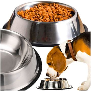 shumee Kovinska posoda PetJet za pse in mačke, za hrano in vodo, nedrseča, 350 ml