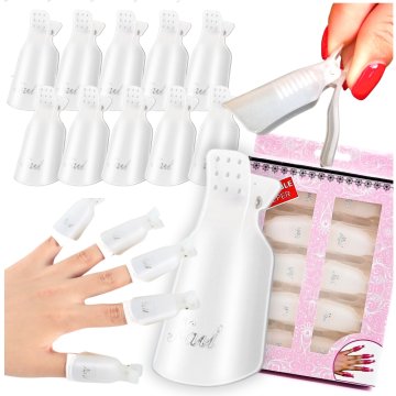 shumee KOMPLET 10 SPONČK ZA ODSTRANJEVANJE HIBRIDNEGA GEL LAKA ZA NOHTE, BELE