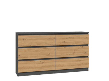 Topeshop Malwa M6/140 ANTRACITNA ARTISAN komoda