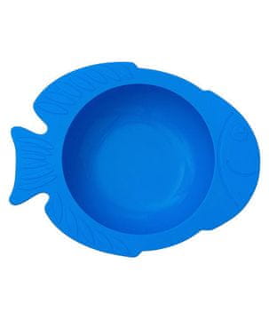 shumee KIDodo silikonska skodelica za ribe s priseskom MODRA