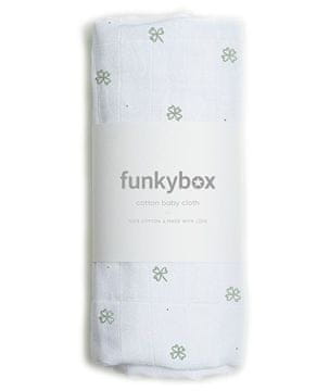 shumee Funkybox bombažna plenica 70x70 olivno rdeča srečna deteljica