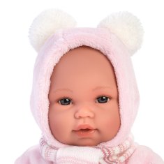 shumee Llorens - španska punčka jokajoči dojenček v kombinezonu z nosilko