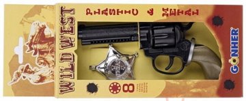 shumee Kovinska značka Gonher Cowboy Set Pištola 204