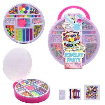 shumee Komplet perlic za izdelavo nakita v roza kovčku