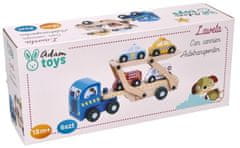 shumee Adam Toys leseni vlečni tovornjak z reševalnimi avtomobilčki