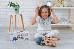 shumee Adam Toys leseni vlečni tovornjak z reševalnimi avtomobilčki