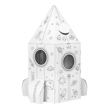 shumee Tektorado kartonska raketa za sestavljanje in barvanje