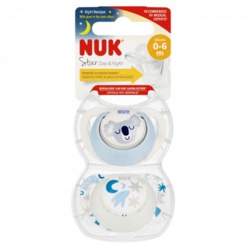 shumee NUK silikonska duda 0-6m Star Day&Night Koala Blue 2 kosa