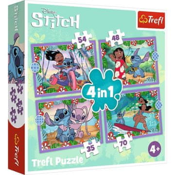 Trefl 34633 sestavljanka 4 v 1 Lilo in Stitch: Nori dan