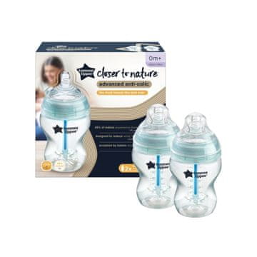 shumee TOMMEE TIPPEE steklenička proti kolikam Advanced 260 ml 2 kosa