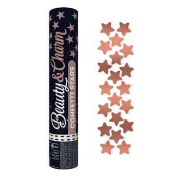 shumee #KP30 B&C Pnevmatski konfeti z roza zlatimi zvezdicami