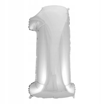 shumee PAMETNI FOLIJSKI BALON ŠTEVILKA 1 SREBRN 92 CM