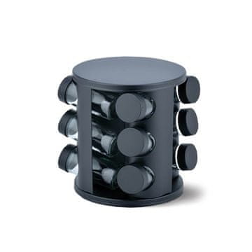 shumee Črno, vrtljivo stojalo za začimbe z 12 kozarci | Maestro MR-1725-BLACK