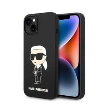 Karl Lagerfeld Silikonski ovitek Karl Lagerfeld Ikonik MagSafe za iPhone 15 Plus / 14 Plus (črn)