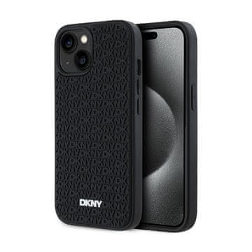 DKNY Ovitek DKNY 3D z gumijastim ponavljajočim se vzorcem – iPhone 15 Plus (črn)