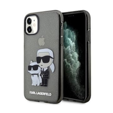 Karl Lagerfeld Karl Lagerfeld IML bleščeči ovitek Karl & Choupette - iPhone 11 (črn)