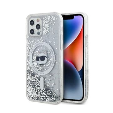 Karl Lagerfeld Ovitek Karl Lagerfeld Liquid Glitter Choupette Head MagSafe – iPhone 12 / iPhone 12 Pro (prozoren)