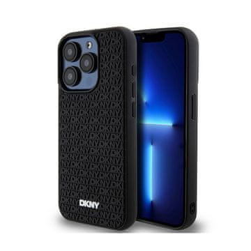 DKNY Ovitek DKNY 3D z gumijastim ponavljajočim se vzorcem – iPhone 15 Pro (črn)
