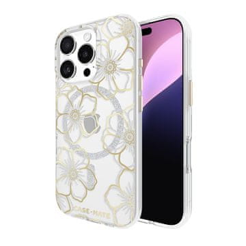shumee Ovitek Case-Mate Floral Gems MagSafe - iPhone 16 Pro (zlat)