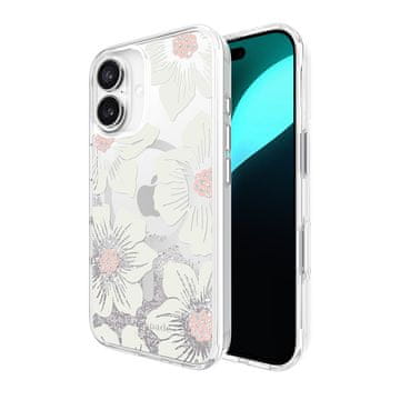 Kate Spade Ovitek Kate Spade New York Liquid Glitter MagSafe za iPhone 16 (cvetlični vzorec sleza)