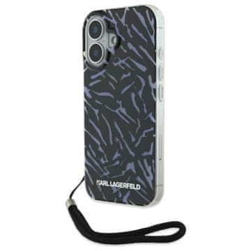 Karl Lagerfeld Ovitek Karl Lagerfeld Zebra z vrvico - iPhone 16 (vijoličen)