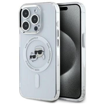 shumee Karl Lagerfeld IML Metal Karl & Choupette Head MagSafe - ovitek za iPhone 15 Pro Max (bel)