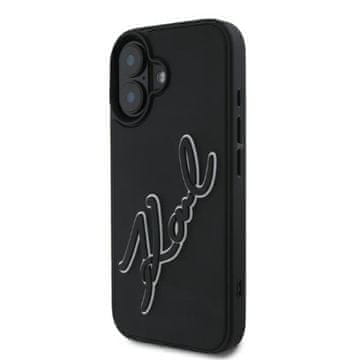 Karl Lagerfeld Ovitek Karl Lagerfeld 3D Rubber Bicolor Signature - iPhone 16 (črn)