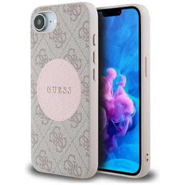 Guess Guess 4G Circle Classic Logo MagSafe - Ovitek za iPhone 16e (roza)