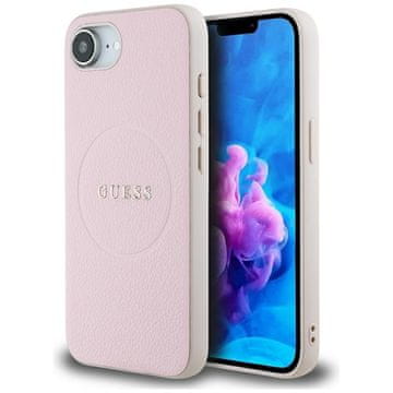 Guess Guess Grained Ring MagSafe - ovitek za iPhone 16e (roza)