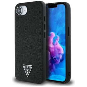 Guess Ovitek Guess Grained Triangle MagSafe - iPhone 16e (črn)