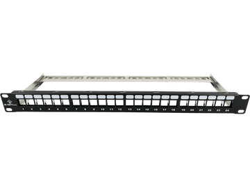shumee Prazna 19 modularna patch plošča 24 portov 1U s podporo, neopremljena ALANTEC