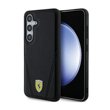 shumee Ferrari Hot Stamp V Lines MagSafe ovitek za Samsung Galaxy S24+ (črn)
