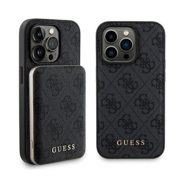 shumee Guess Bundle Pack MagSafe 4G Metal Gold Logo - komplet etuijev + prenosna baterija 5000 mAh MagSafe za iPhone 13 Pro Max (črna)