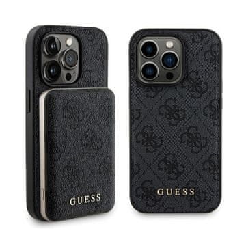 shumee Guess Bundle Pack MagSafe 4G Metal Gold Logo - komplet etuijev + prenosna baterija 5000 mAh MagSafe iPhone 14 Pro (črna)