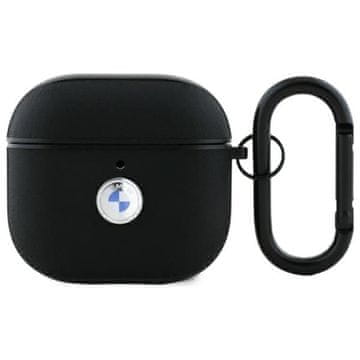 Bmw Ovitek iz pravega usnja BMW s srebrnim logotipom - AirPods 4 (črn)