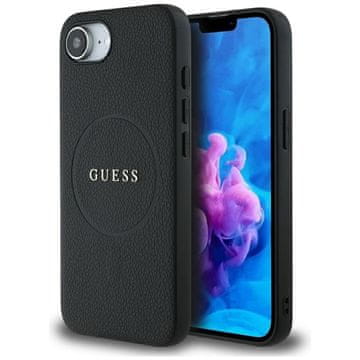 Guess Ovitek Guess Grained Ring MagSafe - iPhone 16e (črn)