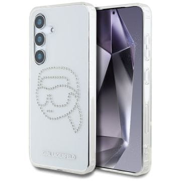 shumee Karl Lagerfeld okrasni kamni z logotipom Karl Head - ovitek za Samsung Galaxy S25 (prozoren)