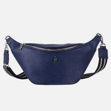 shumee CAPRI - Temno modra usnjena torba čez telo