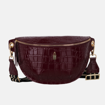 shumee ZOYA - Bordo lakirana torba iz krokodiljega usnja