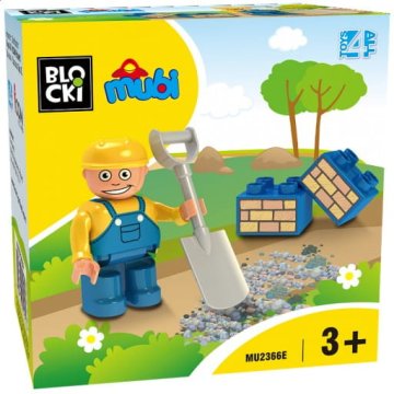 shumee Mubi Blocks - figura gradbenega delavca