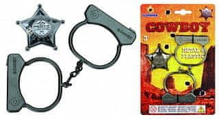 shumee Gonher komplet kovinskih lisic + kavbojska značka