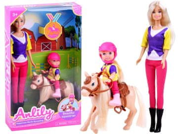 shumee Punčka Anlily z dojenčkom in ponijem